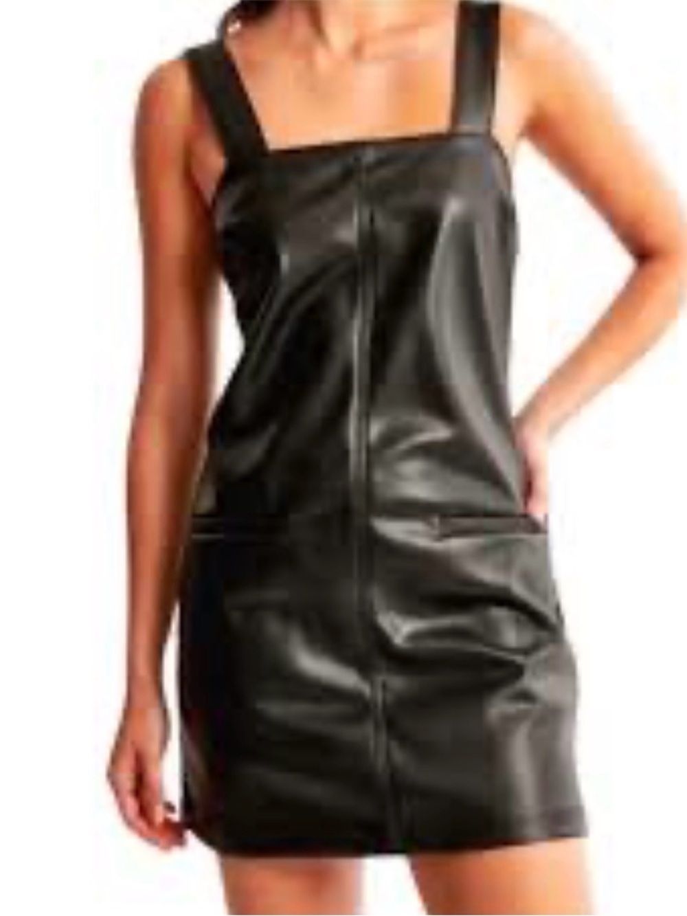 Abercrombie & Fitch vegan Black Faux Leather Mini Dress